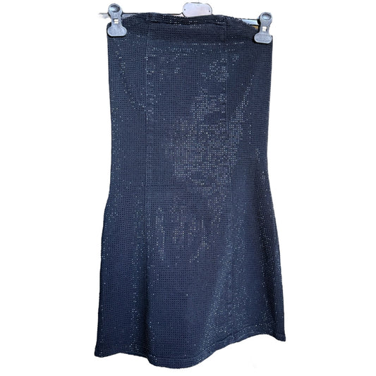 Abito in denim nero con strass